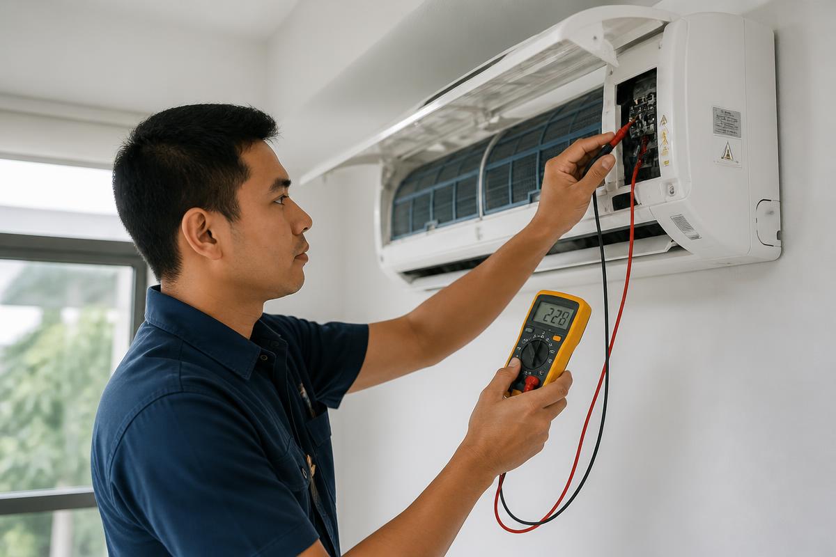 Aircon installation technician working in Midrand